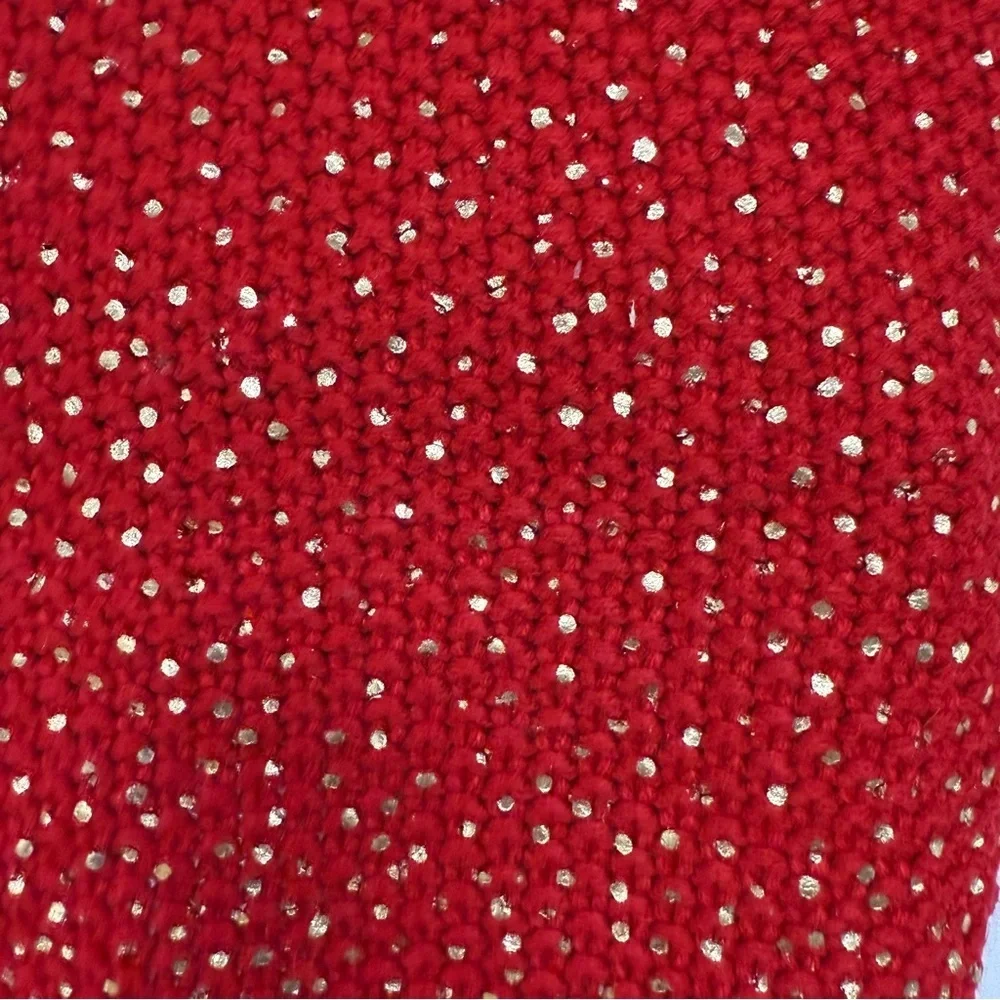 NWT Pret A Paw Red & Gold Glitter Dog Sweater Large Dogs Pet Apparel Bougie